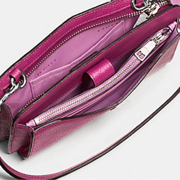 COACH Embellished Noa Pop-Up Messenger In Pink Leather Small Crossbody Bag - Picture 3 of 4